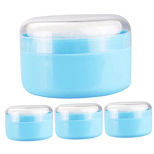 PATKAW 4 Piezas Caja de hojaldre de Polvo Corporal Recargable Soplo para Bebe Cajas almacenaje Cajas de almacenaje aplicador de Polvo de hojaldre bocanadas de Maquillaje para Polvo Blue