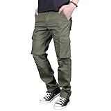 [W Wonyo] ズボン メンズ カーゴパンツ 定番 無地 ロング丈 ワイドパンツ レギュラーストレート 中厚 コットンツイル ボトムス ヴィンテージ ウォッシュ加工 頑丈 仕事 作業着 ミリタリー アメカジ ずぼん 男性 ワーク ぱんつ 大人カジュアル アウトドア クライミング キャンプ 登山 ハイキング 秋冬春 khaki L