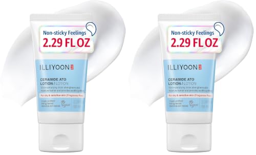 Image of Illiyoon Ceramide Ato Lotion | Lightweight Moisturizer for Dry & Sensitive Skin, Barrier Repair for Face and Body, Mild for Babies, Vegan Certified, Korean Skincare, 2.29 fl.oz. (Pack of 2)
