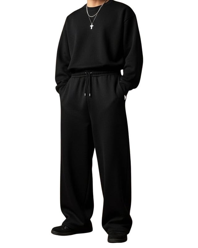 cloth n code Stylish Black Oversize Fit Solid Men's Track Pant | Comfortable Lounge Pants for Men | Blended Cotton Casual Joggers Waist 28-34 Inch | BTT113_BLK-picture-38