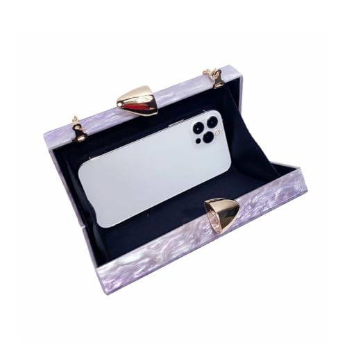 Image of Women Acrylic Clutch Chic Marble Evening Handbag Wedding Box Clutch Purse Chain Shoulder Bag for Prom Party