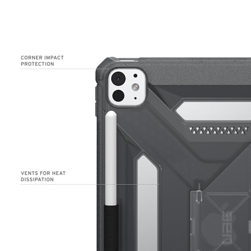 Image of Urban Armor Gear UAG Designed for iPad Pro 11 inch Case (6th / 5th Gen, M5 /M4) (A3357, A3358, A3359) Scout Plus Rugged Transparent Protective Cover with Kickstand and Pencil Holder - Translucent Ash Grey