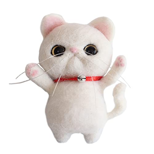 LIFKOME 1Set DIY Wool Felting Kit of Needlework Accessories for Creating Adorable Cat Figures for Beginners and Families Engaging and Fun Crafting Experience