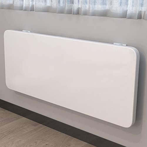 Mesa flotante plegable montada en la pared para oficina, hogar, cocina, estudio, escritura, laptop, escritorio, balcón, mesa de comedor plegable, color blanco (90 x 30 cm)