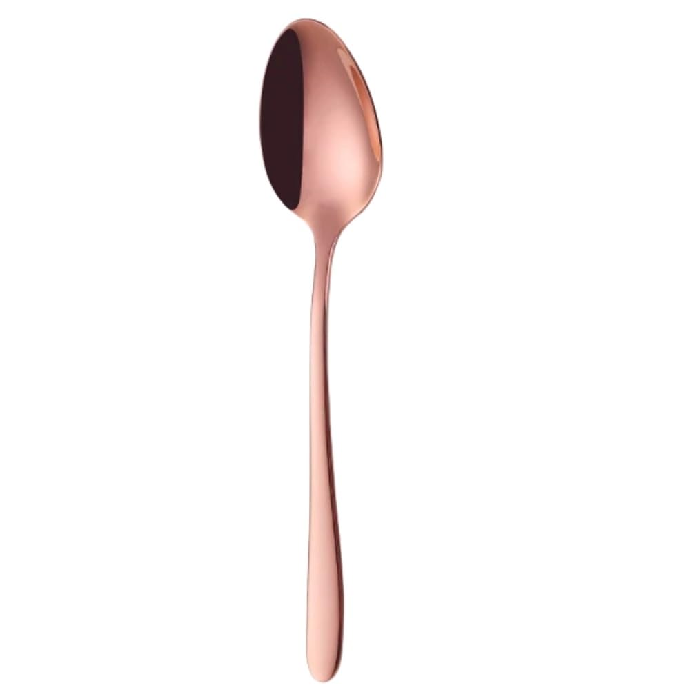 Juego de 15 cucharas de café doradas, juego de cubiertos de acero inoxidable para tartas, postres, vajilla para fiestas en casa, color oro rosa