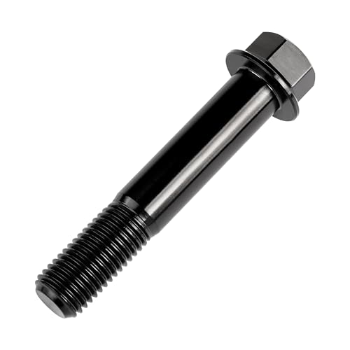 Image of Titanium Bolt M12 30 35 40 45 50 55 60 65 70 75 80 85 90mm Hex Small Flange Head for Motorcycle Car Modification Pack of 4 (M12x65mm Pitch 1.5, Black)