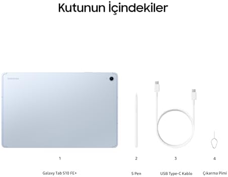 Samsung Galaxy Tab S10 FE+, Wi-Fi Android Tablet, 8GB RAM, 128GB Depolama, 13.1 İnç, 90Hz Ekran, S Pen Dahil, IP68, 10090mAh Batarya, Mavi (Samsung Türkiye Garantili) - Görsel 7