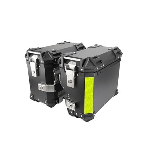 Maletas Moto Laterales Aluminio Baúl Para Moto Impermeable Extraíble Maleta Portaequipajes Caja Moto Maleta Scooter Con Cerradura De Seguridad Maletero De Motocicleta Para Casco Equipaje(Black)