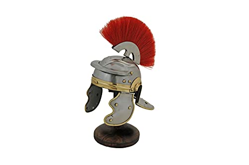 Miniature Red Plumed Roman Centurion Display Helmet with Stand