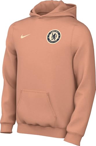 Nike Chelsea FC Club Special Edition Big Kids' (Boys Soccer Pullover Hoodie (HQ1766-844, Apricot Agate/Guava Ice)