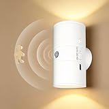 Nachtlicht mit Bewegungsmelder Innen, 360° Drehbar Nachtlicht Kinder 2 Modi Treppenlicht Bewegungsmelder, Warmweiß steckdosenlicht mit bewegungsmelder für Treppe, Wohnzimmer, Kinderzimmer (Weiß)