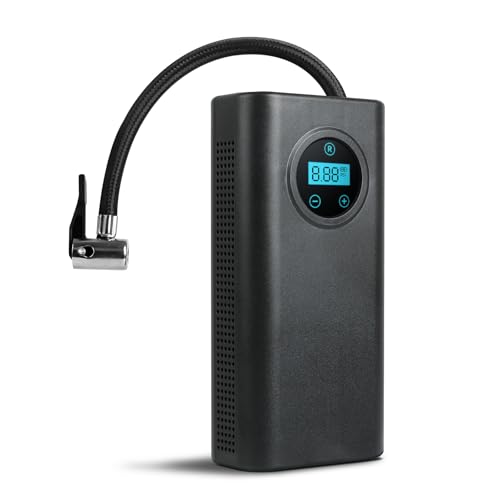 Car Tyre Inflator Air Compressor Baytion 150PSI Tyre Inflator Cordless Accurate Pressure LCD Display Digital Pressure Gauge with Light Fast Inflation for Car Motorcycle E-bike Ball