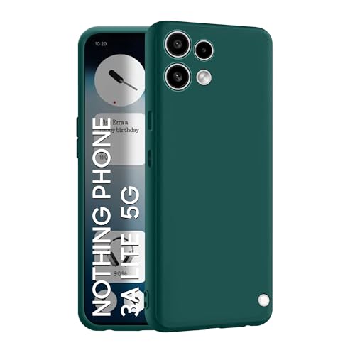 Image of CEDO Back Cover for Nothing Phone 3a Lite (5G) | Camera Bump Protection & Inner Velvet Fabric Lining | Ultra Slim Matte Soft Rubberised Case Cover (Green)