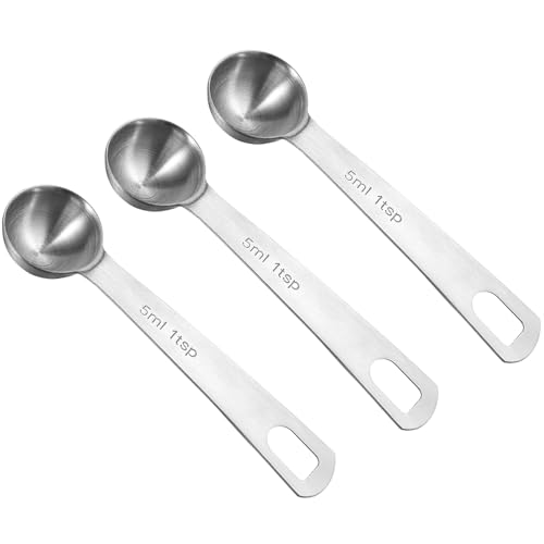 3 Pcs Measuring Spoons Stainless Steel Measuring Spoon 1/3 Tbsp