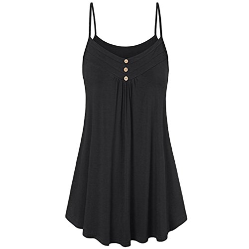 Clearance Womens Clothing,Mikey Store Black Tops for Women Summer Loose Cami Tank Tops (XXXXX-Large, Black)