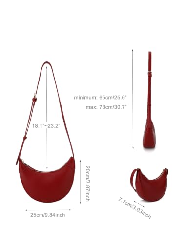Image of Cresent Crossbody Bag for Women Purse Small Shoulder Sling Moon Bags | Trendy Vegan Leather Dumpling Hobo Bag for Casual Daily