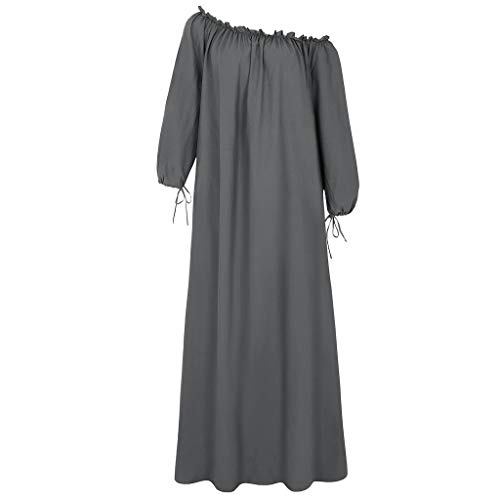 Womens-Off-Shoulder-Maxi-Dresses-Plus-Size-34-Sleeve-Plain-Swing-Bohe-Beach-Party-Long-Dress