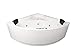 Produktbild Whirlpool Badewanne Karibik Profi Made in Germany 130 x 130, 140 x 140 oder 150 x 150 cm mit 21 Massage Düsen LED Heizung Ozon Desinfektion Ohne Messing Armaturen Eckwanne Spa Eckbadewanne günstig
