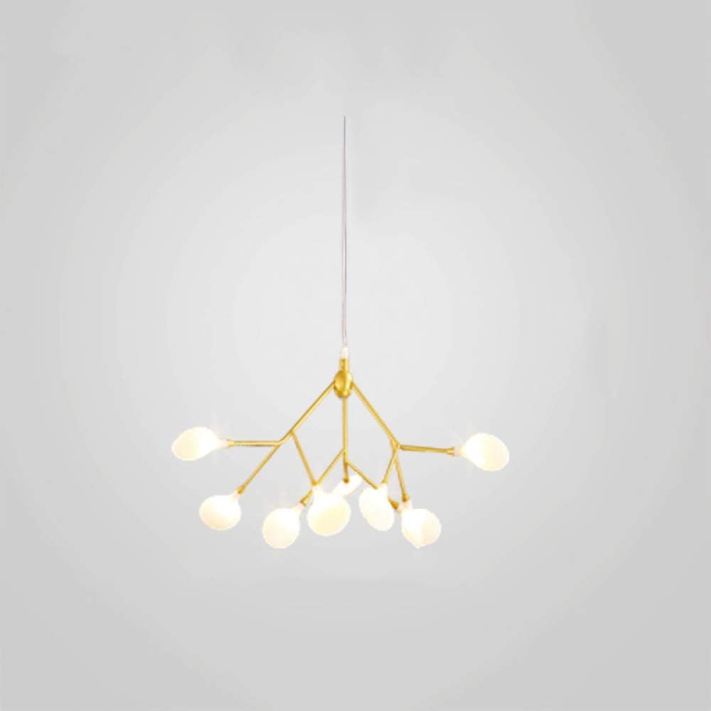 Lampa wisząca w stylu nordyckim 9 lampek liści i gałęzi świetlików kreatywny salon sypialnia nowoczesna czarno-biała lampa sufitowa