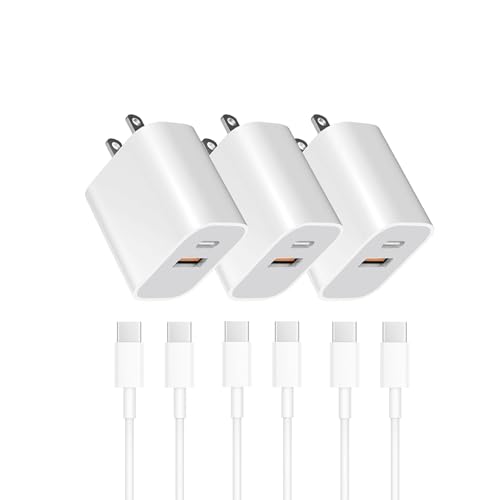 USB Power Block Wall Charger 3-Pack for iPhone 15/16/17