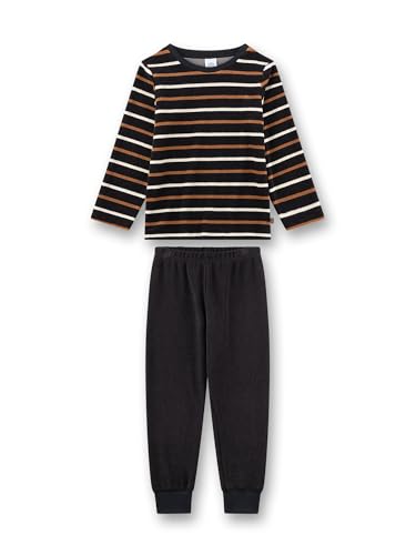 Sanetta Jungen-Schlafanzug lang aus Frottee blau Ringel | Hochwertiger und bequemer Schlafanzug aus Frottee für Jungen.