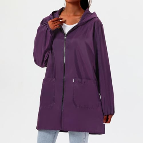 Chaqueta softshell para mujer con capucha ajustable impermeable y bolsillos para otoño 3