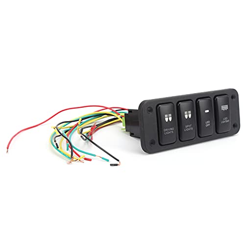 Interrupteur de panneau 4 gangs Hailax à bouton durable et commande LED