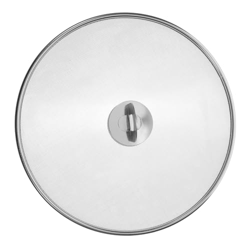 KICHOUSE Stainless Steel Fine Mesh Splatter Screen Grease Cover for Frying Pan Practical Oil Guard for Cooking Prevents Burns Boiling Over Easy to Use