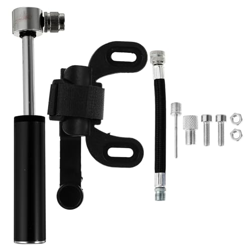 Angoily Bomba de Aire Portátil para Bicicleta Negra de Aluminio, Mini Inflador de Alta Presión para Ciclismo y Baloncesto, Kit Compacto y Ligero para Inflar Neumáticos y Balones,