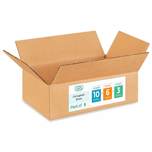 Medium Moving &amp; Shipping Boxes 10 x 6 x 3 inches (10-Pack) - Extra Strength 200 lb vs Regular - Corrugated Cardboard Boxes for USPS/UPS/FEDEX - Packaging Box - Shipping Box by IDL Packaging