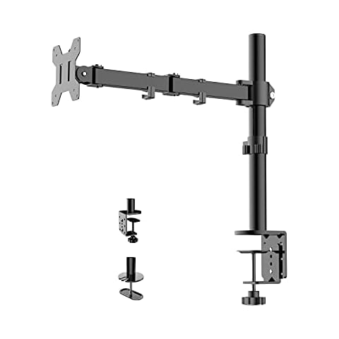 VonHaus Monitor Mount Arm for 13"-27" Computer Screens - Desk Mounting VESA Bracket - Tilt, Rotate & Swivel Functions - Max 100x100 Cover