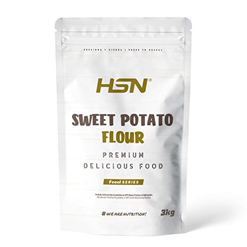 Harina de Boniato de HSN | Sabor Natural 3 Kg | 100% Natural Sweet Potato Flour (Batata) | Sin Alérgenos: Apta para Celiaco, Deportistas, Vegetarianos o Veganos | Alto en Fibra Sin Azúcares