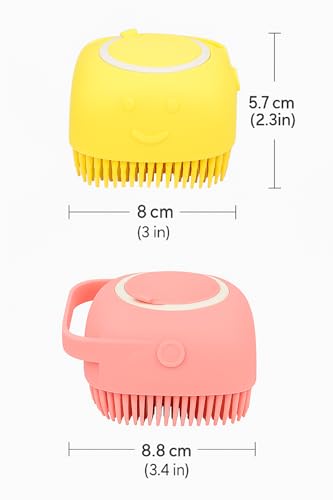 Image of Bathing & Scrubbing Brush with Soap Dispenser for Men & Women, Multicolor Silicone Body Brush Refillable Bath Brush for All Skin Types