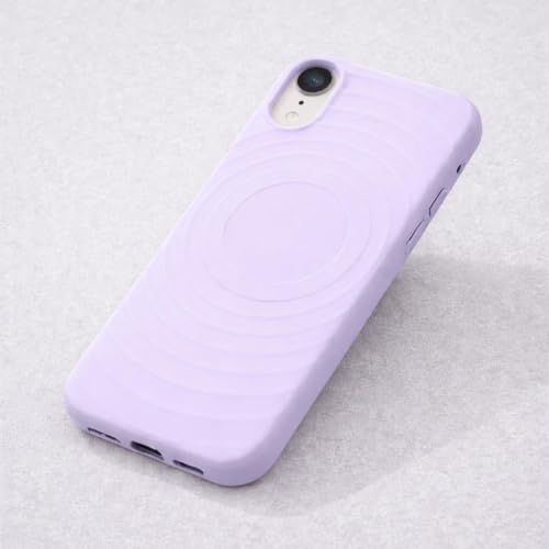 Image of amazon basics Shockproof Case for iPhone XR | Ripple Pattern | Camera Protection | Protective Cover with Enhanced Grip & Wireless Charging Support - Light Purple
