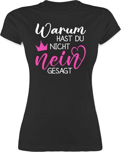 Shirt Damen - Party Outfit - Warum hast du Nicht Nein gesagt | Schlager Fanartikel | Hast du Nein gesagt - M - Schwarz - Schlager-Shirt schlagerparty t-Shirt schlagernacht gesagt Tshirt t