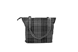 Briomhar Tartan Tote Bag for Women - Plaid Wool Zippered Tote Bag Made in Scotland (Hamilton Grey)