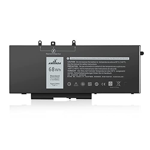 A AMANDA GJKNX Laptop Battery 7.6V 68Wh Replacement for Dell Latitude 5480 5580 5280 5590 5490 E5480 E5580 E5490 E5590 Precision 15 3520 3530 Series GD1JP 0GD1JP DY9NT 0DY9NT 5YHR4 451-BBZG 4cell