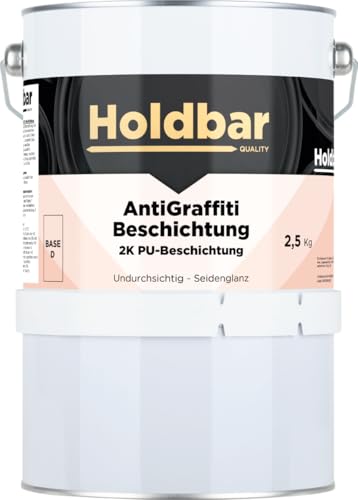 Holdbar Anti Graffiti Beschichtung Lichtblau (RAL 5012) 2,5 Kg - Anti-Graffiti Schutz - Macht Graffiti Entfernbar - Graffitischutz in allen Farben