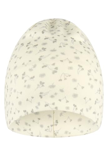 Sterntaler Beanie Blütenzweig – Baby Mütze mit floralem Print und Zwei Tragevarianten – Mädchen Übergangsmütze aus Soft Touch Jersey – weich und anschmiegsam - Ecru, Größe 39