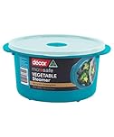 Décor Microsafe Vegetable Steamer designed for quick microwave heating and cooking. Steam meat, fish and vegetables in minutes Dishwasher & Freezer Safe BPA Free 1.5L Capacity - Teal