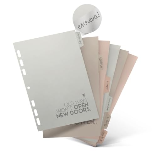 Refil 6 separadores argolado, A5, coleção Refil, 15,8 x 21 cm