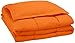 Amazon Basics Easy-Wash Microfiber Kid's Comforter and Pillow Sham Set - Twin, Bright Orange