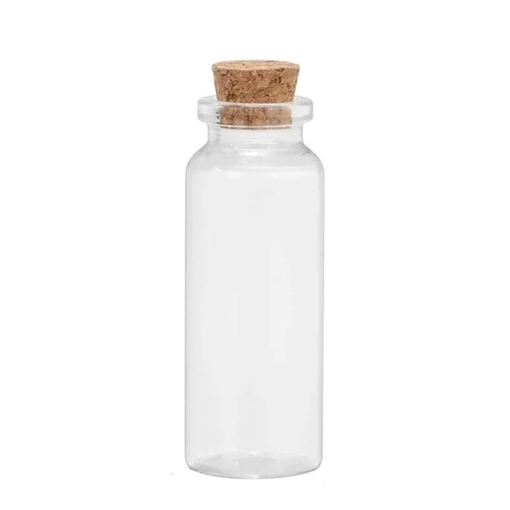 Loacea Glass Vial Mini Glass Bottles and Corks Diameter 22mm, 5ml-30ml Gravel Easy Use for Decor 5pcs(10ml*22mm*50mm)