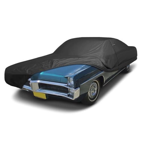 Image of iCarCover Premium Custom Car Cover for 1967-1970 Pontiac Executive Wagon Heavy Duty Waterproof All Weather Rain Snow Sun Protector Custom Fit Full Exterior Indoor Outdoor Protection Car Cover (Black)