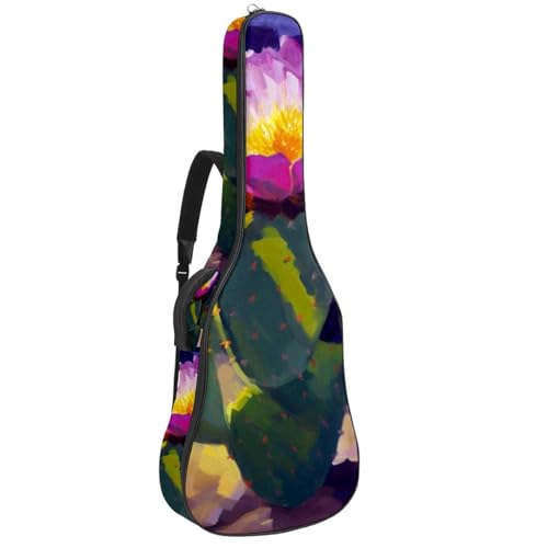 Housse guitare acoustique à fleurs de cactus pour déplacements et cours