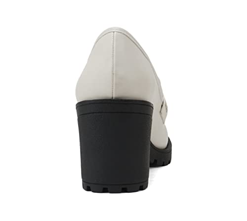 Image of Soda inchKinder inch ~ Women Slip On Chunky Mid Heel Lug Sole Penny Loafer Shoe