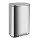 Produktbild Mülleimer 50-Liter-Abfalleimer mit Pedal Treteimer aus Stahl mit Deckel Softclose, fingerabdruckresistent, für Küche (silber)