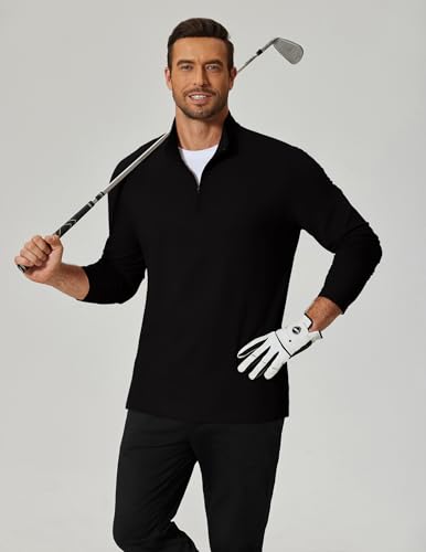 COOFANDY Quarter Zip Mock Neck Shirt