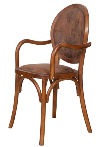 Biscottini Chaises Salle à manger Bois et Simili-cuir Thonet 45x47x96 cm - Fauteuil en similicuir Chambre Vintage - Fauteuil rembourré Salon - Chaise avec...