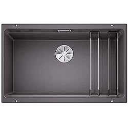 Fregadero Roca Blanco Blanco 525168 Fregadero de Cocina, Gris Roca, 80 cm Unterschrank